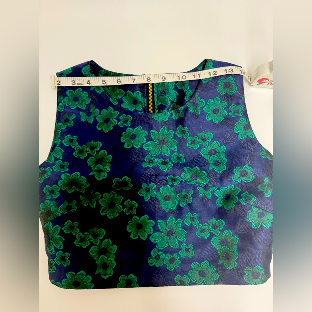 Floral Jacquard Two-Piece Set | Crop Top & Pleated Midi Skirt NWOT - Picture 13 of 16